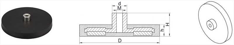 Cao su-tráng-Neodymium-Pot-Nam châm-10